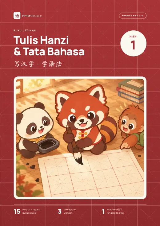 Sampul buku Tulis Hanzi & Tata Bahasa HSK 1