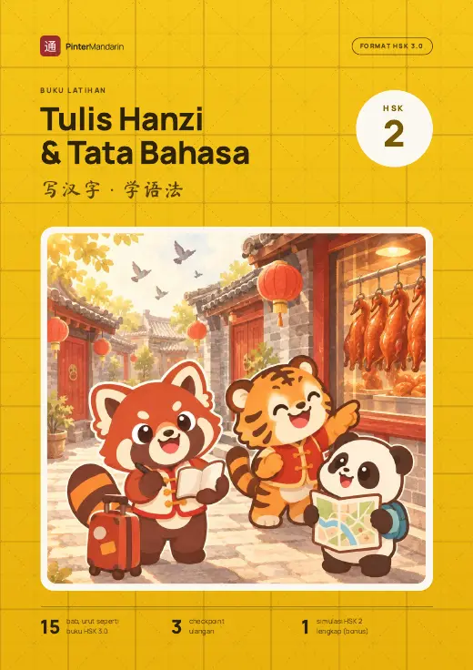 Sampul buku Tulis Hanzi & Tata Bahasa HSK 2