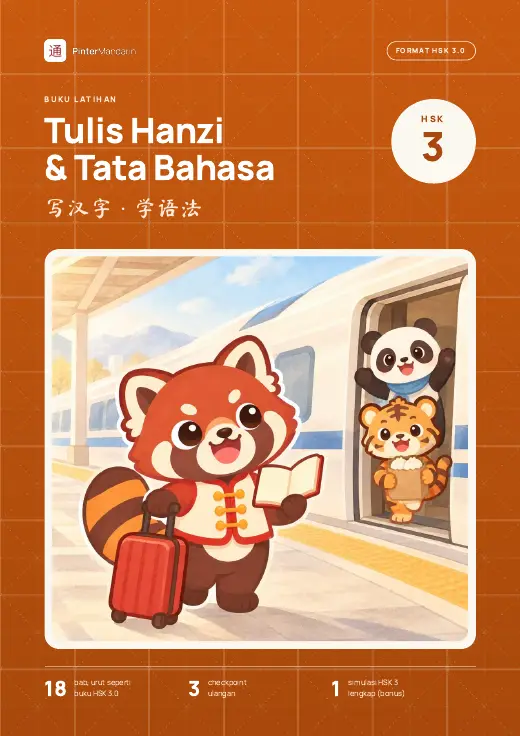 Sampul buku Tulis Hanzi & Tata Bahasa HSK 3