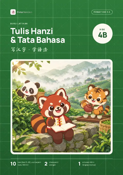 Sampul buku Tulis Hanzi & Tata Bahasa HSK 4B